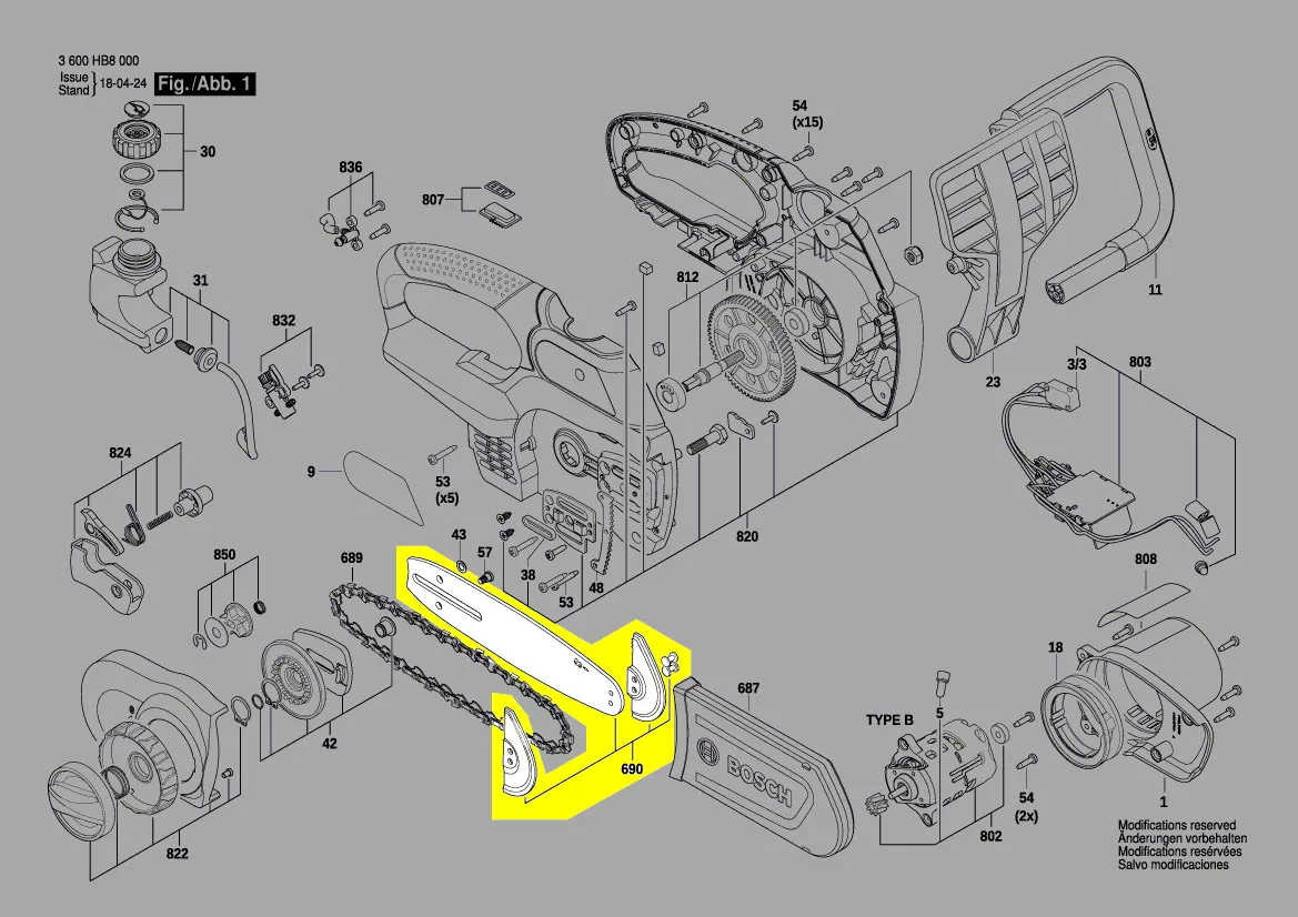 guide-chaine réf. F 016 F05 787 Bosch